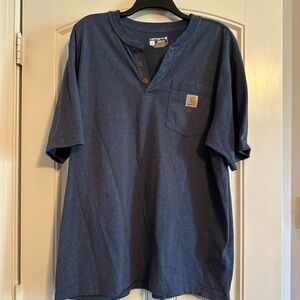 Carhartt Men's Navy Short Sleeve Henley